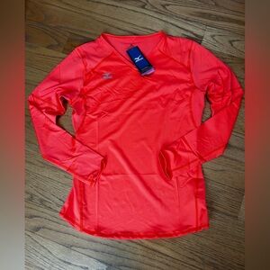 Mizuno women’s orange neon performance long sleeve size L. NWT.